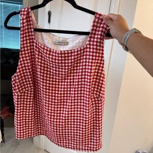 Abercrombie & Fitch Red Checkered Tank Top